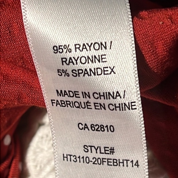 Sale RICKI'S Women's Blouse Size S Orange White Polka Dots 3/4 Length Sleeves - Picture 7 of 11